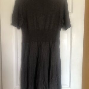 Cynthia Rowley Short Sleeve Knit Midi Dress in Charcoal